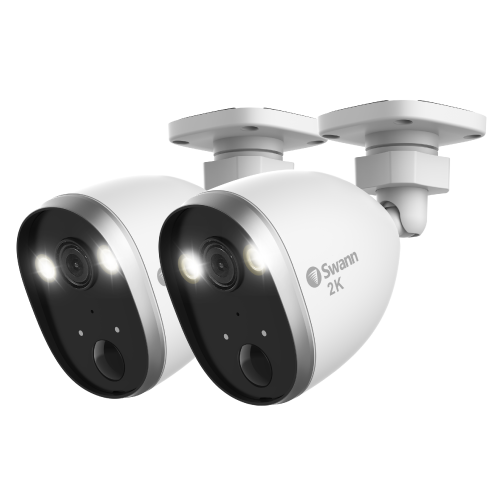 2KO Outdoor Wi-Fi Spotlight Security Cameras 2 Pack with 2-Way Talk, Siren & Heat + Motion Detection | SWIFI-2KOCAMPK2