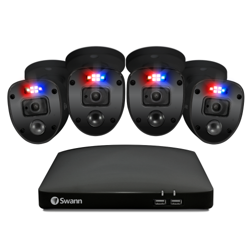 Black Home 4 Camera 4 Channel 1080p Full HD DVR Security System