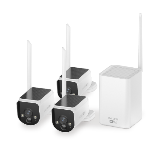 MaxRanger4K™ Solar 3 Camera Security System with Longest Range Wireless with Gutter Mounts | SWNVK-MR4KSD3GM