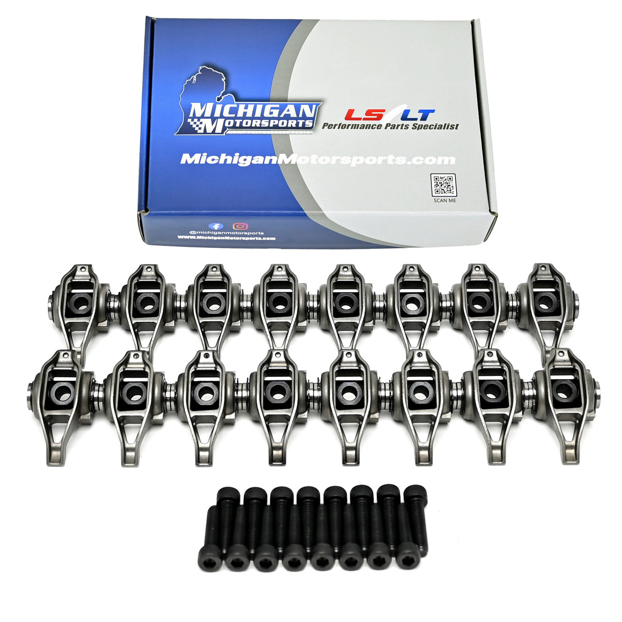 16 Piece Rocker Arm Set With Upgraded Trunnion For GM 4.8 5.3 5.7 6.0 LS Engines