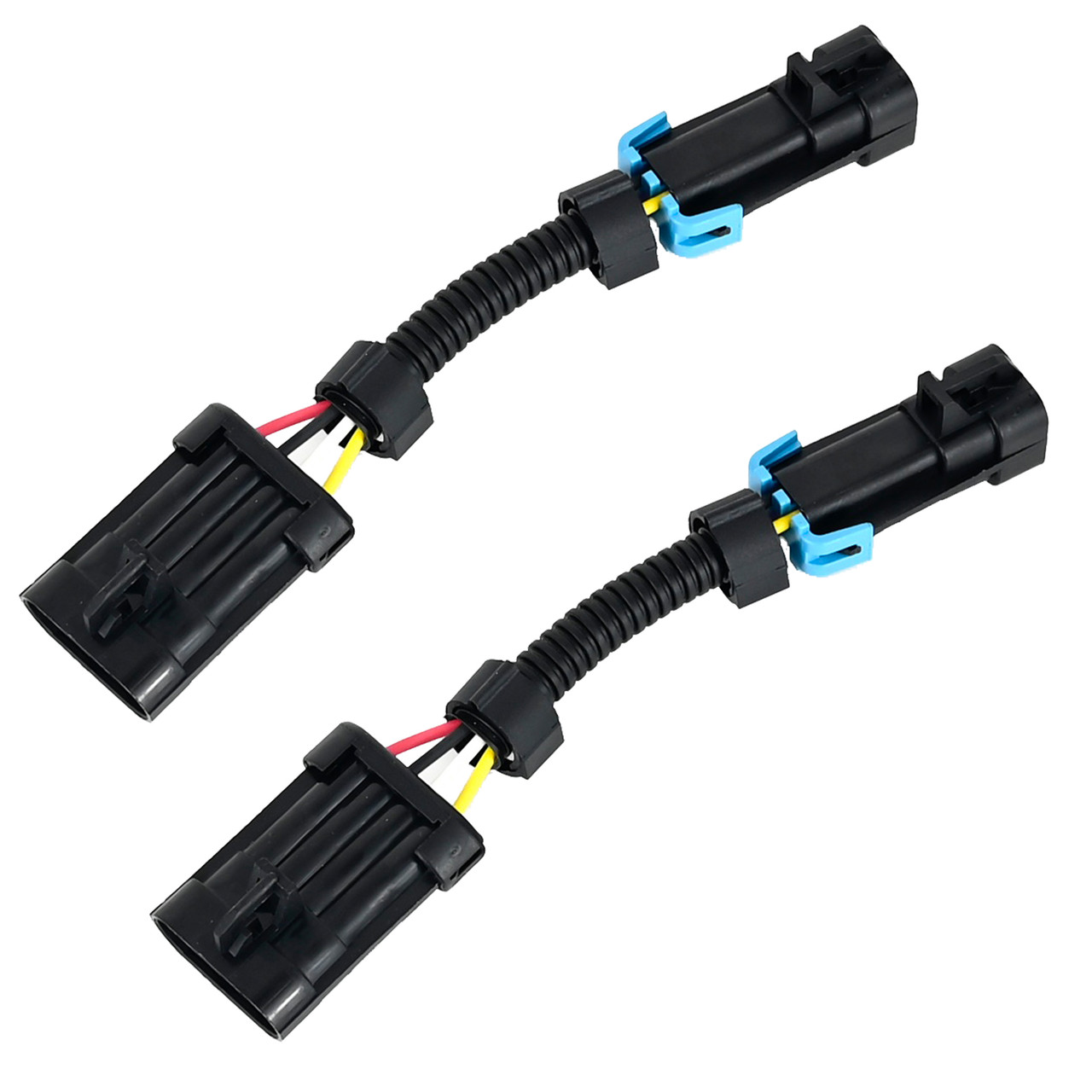O2 Sensor Adapter LS1 LS6 Corvette C5 Rear to Front Oxygen Sensor 4 pin Black Square Connector to the Flat 4 pin Pair (Qty2)