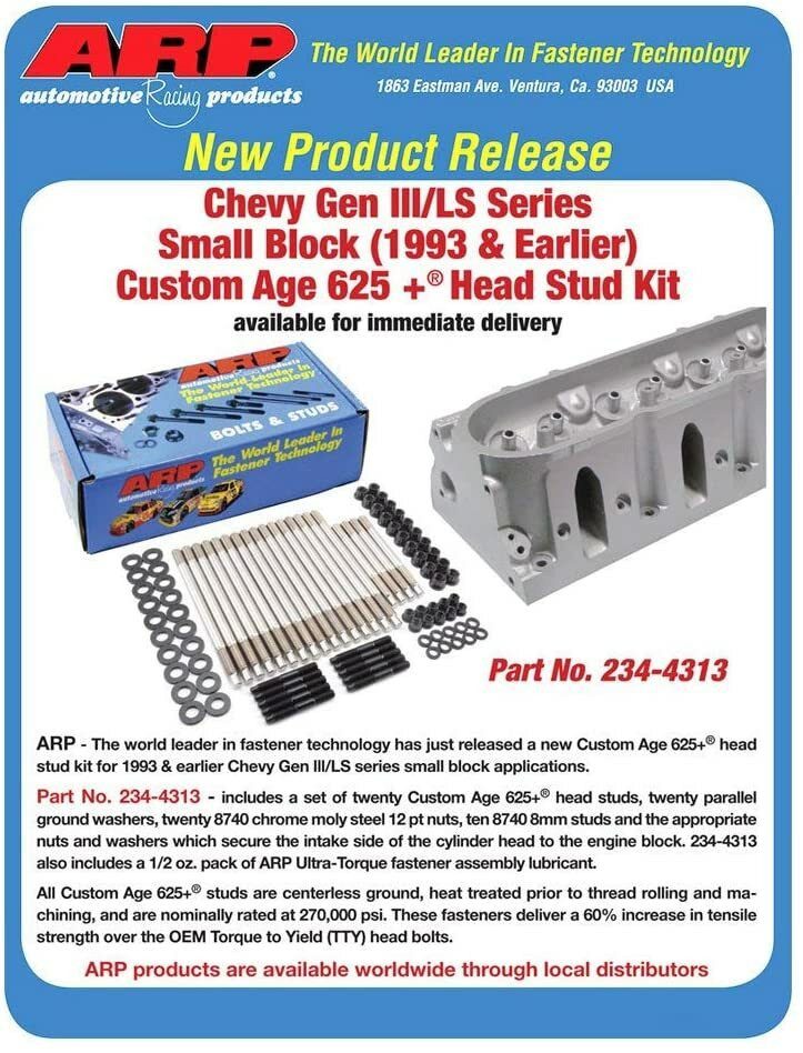 ARP 2344314 Head Studs 625+ 2004 2014 Cylinder Head Stud Kit GEN III