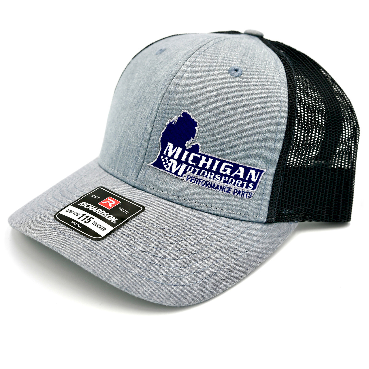 Michigan Motorsports Heather Grey Adjustable Trucker Hat Richardson 112