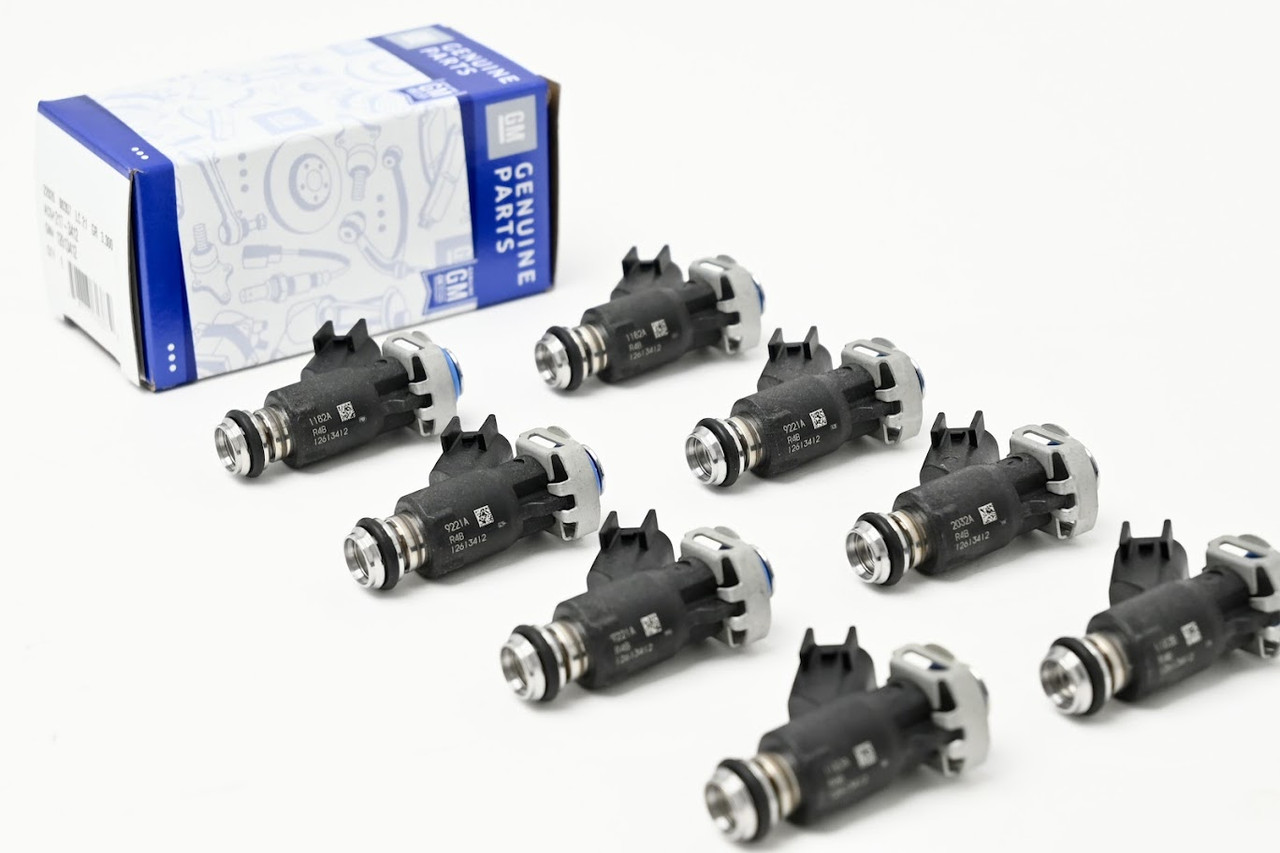 50lb/hr Truck Fuel Injectors OEM GM 12613412 L96 Flex Fuel 46mm