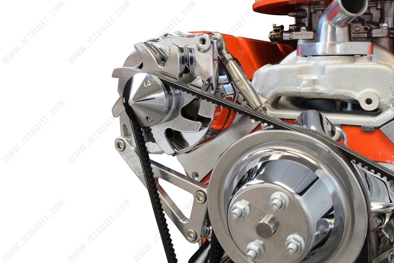 SBC Billet Alternator Bracket for Long Water Pump ICT 551411 Michigan