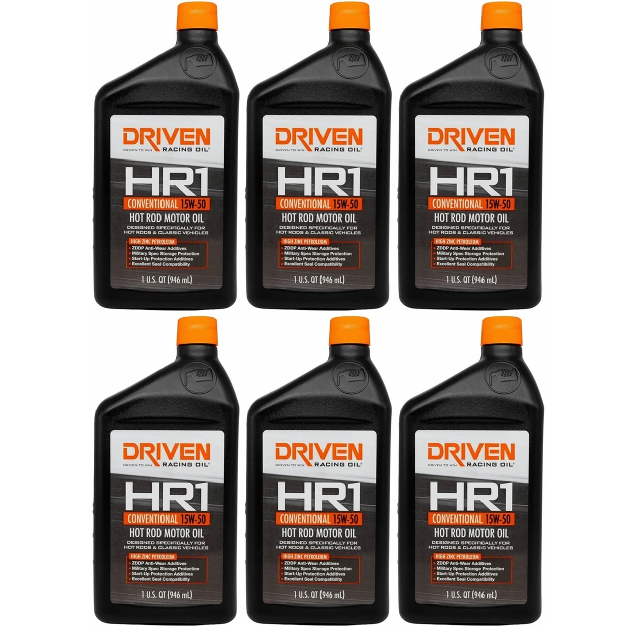 Driven HR1 15w-50 Hot Rod Oil - High ZDDP Zinc Conventional Motor Oil