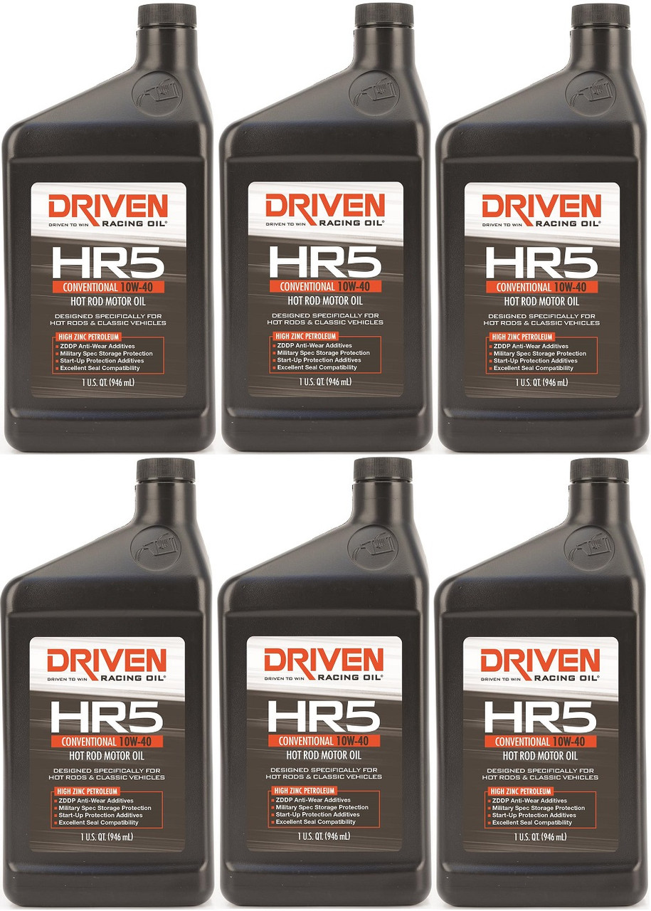 Driven HR5 10w-40 Hot Rod Oil - High ZDDP Zinc Conventional Motor