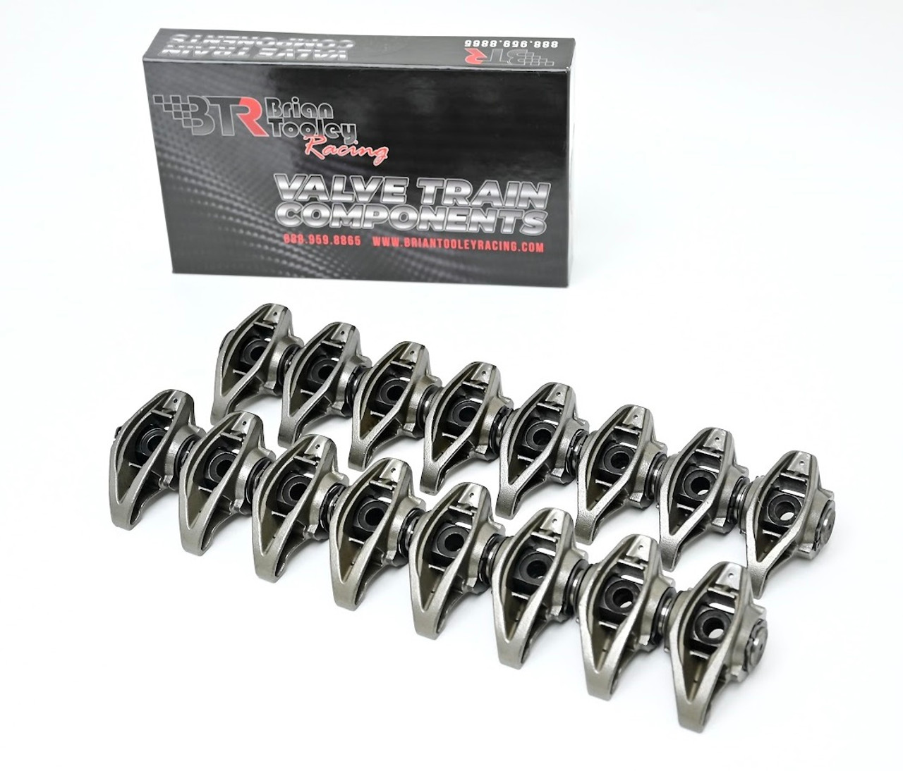 Brian Tooley LS3 Rocker Arms with Upgraded Trunnion Kit Installed L99 L92 LSA L96 L76 L77 LY6 L94 Rectangle Port BTR Rockers