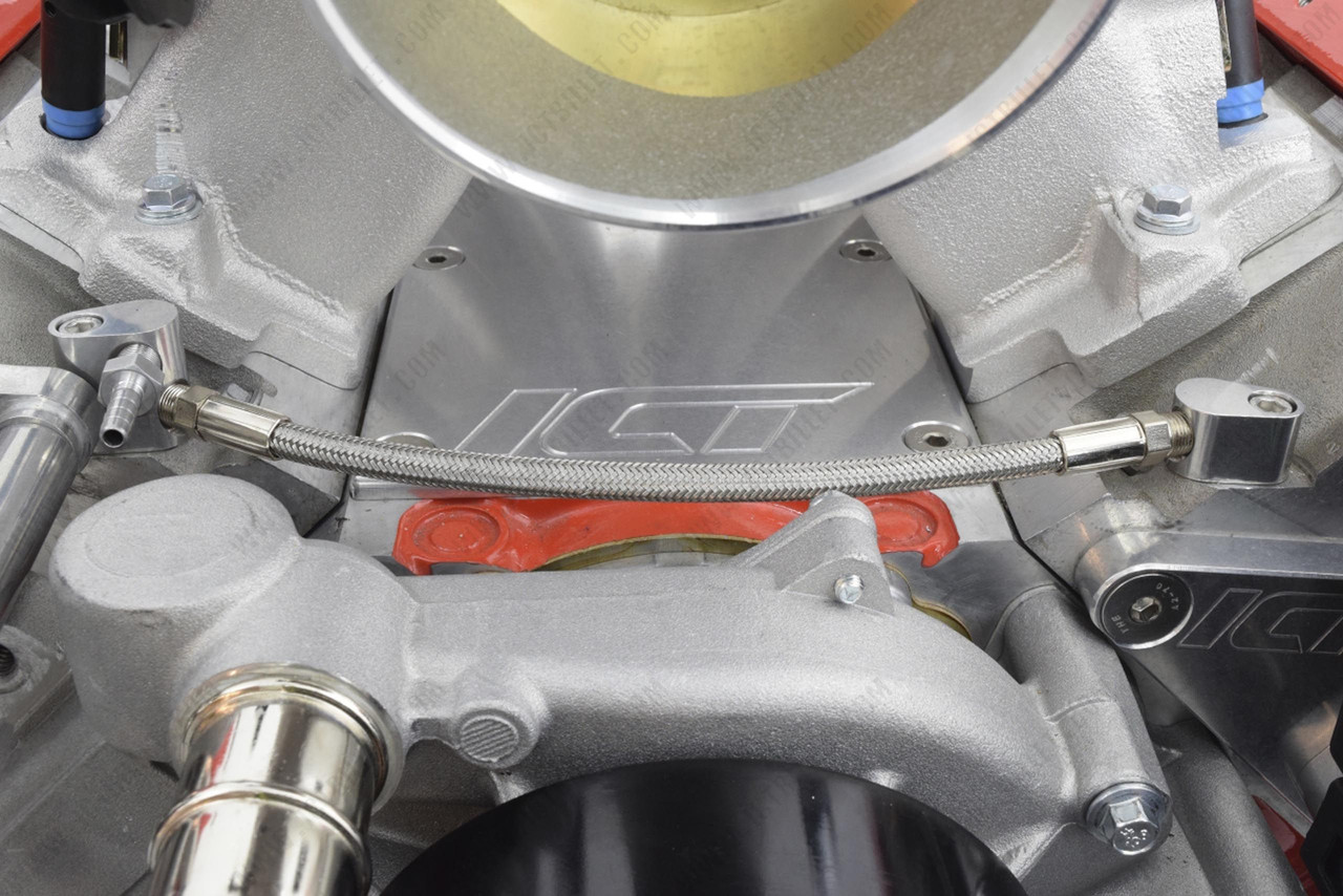 LS Rear Coolant Crossover Braided Steel Steam Hose Kit 4.8 5.3 5.7