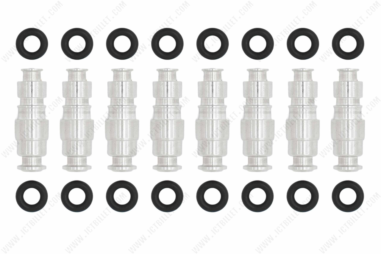 Billet Aluminum Fuel Injector Mock Up Plugs - LS3 Height Set of 8 - ICT Billet Fuel Rail Blockoffs