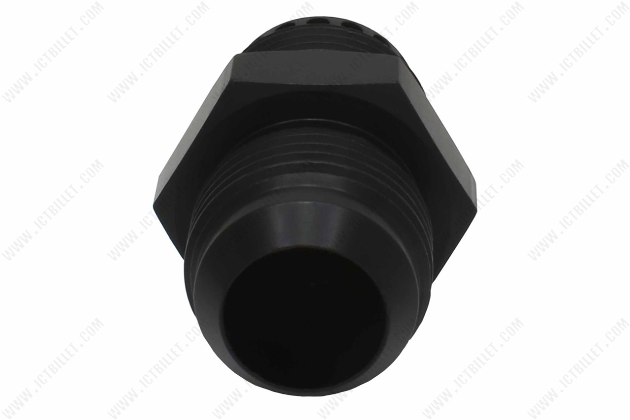 Baffled -12an ORB Valve Cover Fitting Black Anodized Aluminum