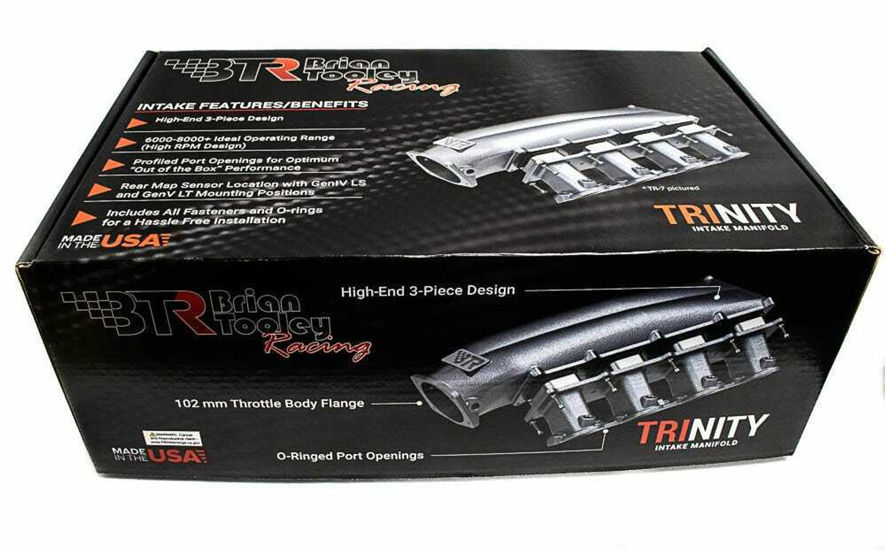 BTR Trinity Cathedral Port LS1 Intake Manifold -Black Finish- Brian Tooley Racing LS1 LS2 LS6 LQ4 LQ9 L33