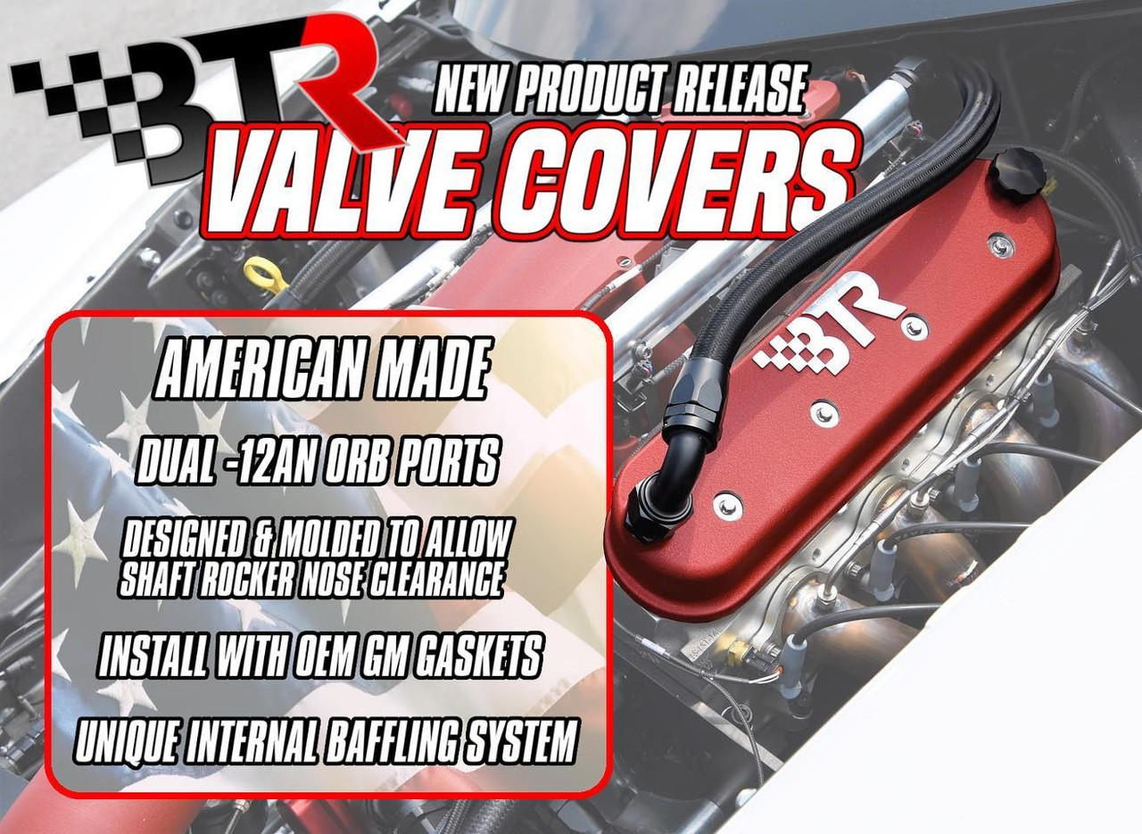 BTR LS Valve Covers Without Logo - No Coil Mounts - Cast Aluminum Brian Tooley Racing Valve Covers -Fits 4.8 5.3 5.7 6.0 6.2 7.0 LS1 LS3 LQ4 LS7