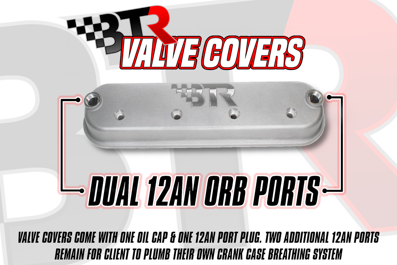 BTR LS Valve Covers Without Logo - No Coil Mounts - Cast Aluminum Brian Tooley Racing Valve Covers -Fits 4.8 5.3 5.7 6.0 6.2 7.0 LS1 LS3 LQ4 LS7