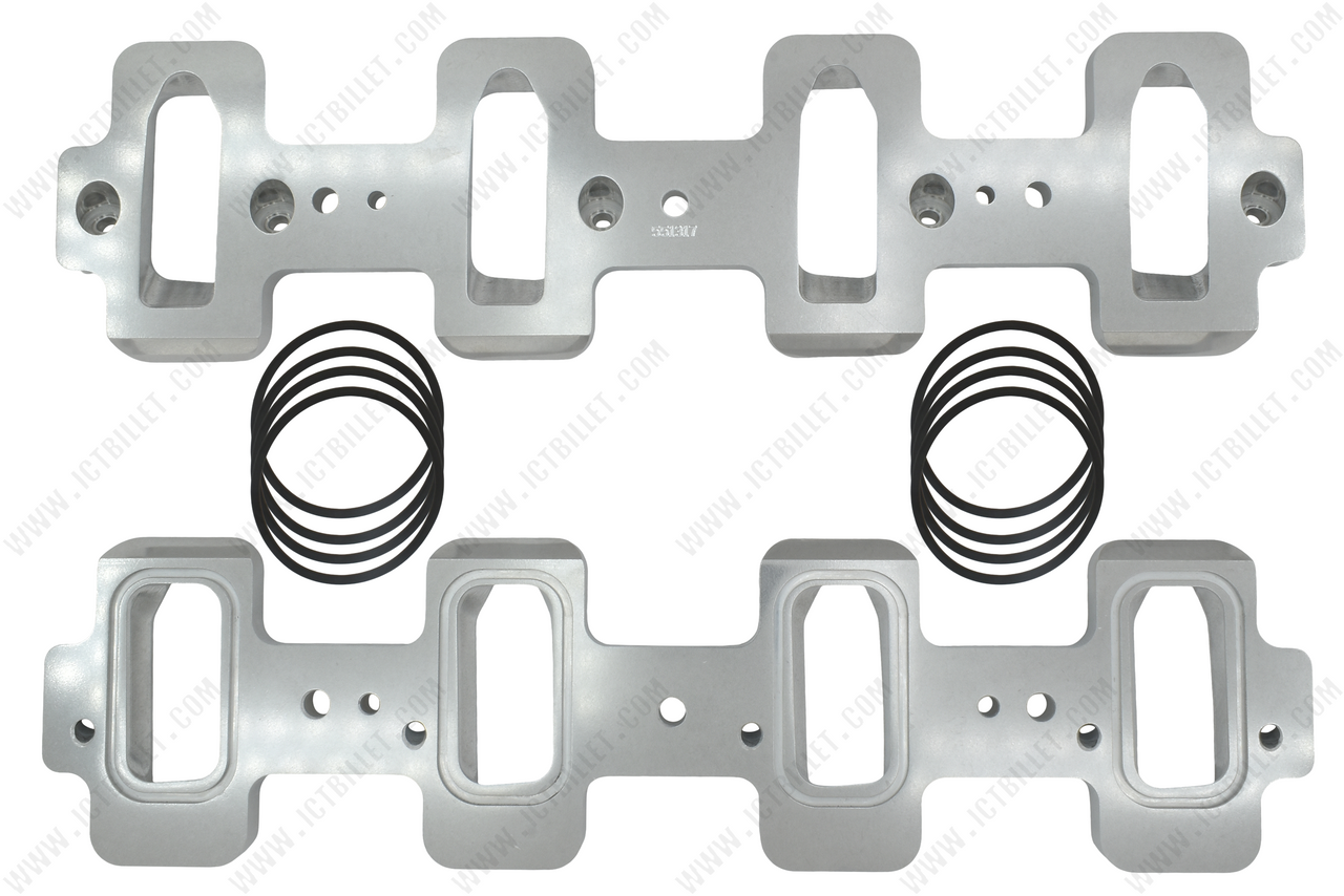 Rectangle Port LS Cylinder Head to Cathedral Port Intake Manifold Adapter Plates ICT Billet 551317