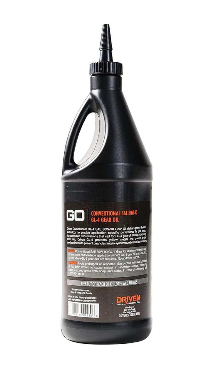 Driven 80W-90 Conventional GL-4 Gear Oil - 1 Quart Bottle Driven