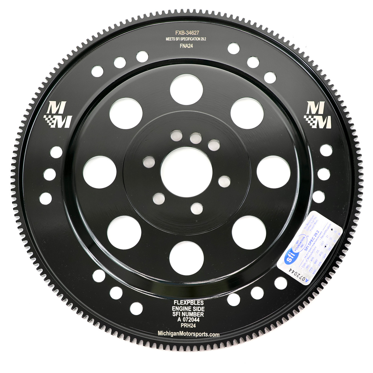 Michigan Motorsports Billet Steel LS Flexplate -Black 6 Bolt SFI