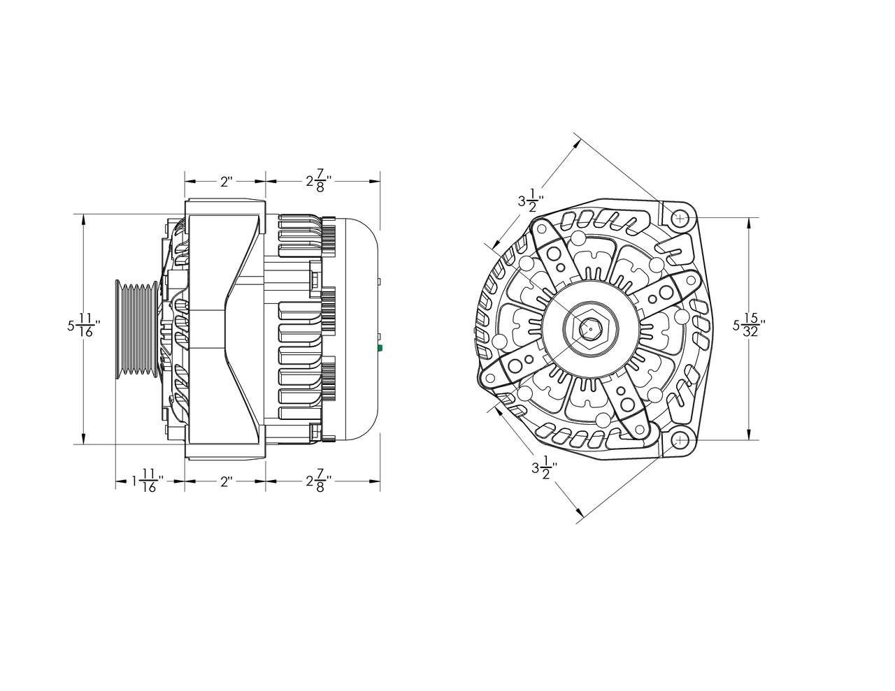 Mechman 250 Amp Alternator 2005-2013 GM Truck/SUV -Natural Cast Finish Elite Series Silverado Sierra Tahoe Escalade Yukon Suburban
