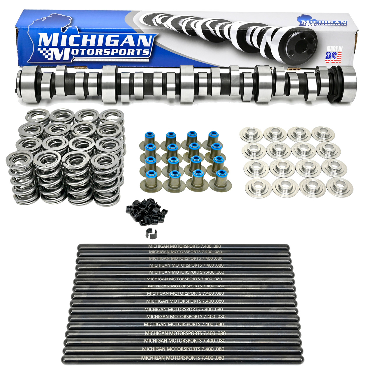 Michigan Motorsports Stage 4 LS Burnout Camshaft 5.3L 5.7L 6.0L 6.2L LS1 LS2 LS3 L99 LM7 LQ4 LC9 L96 Cam Kit