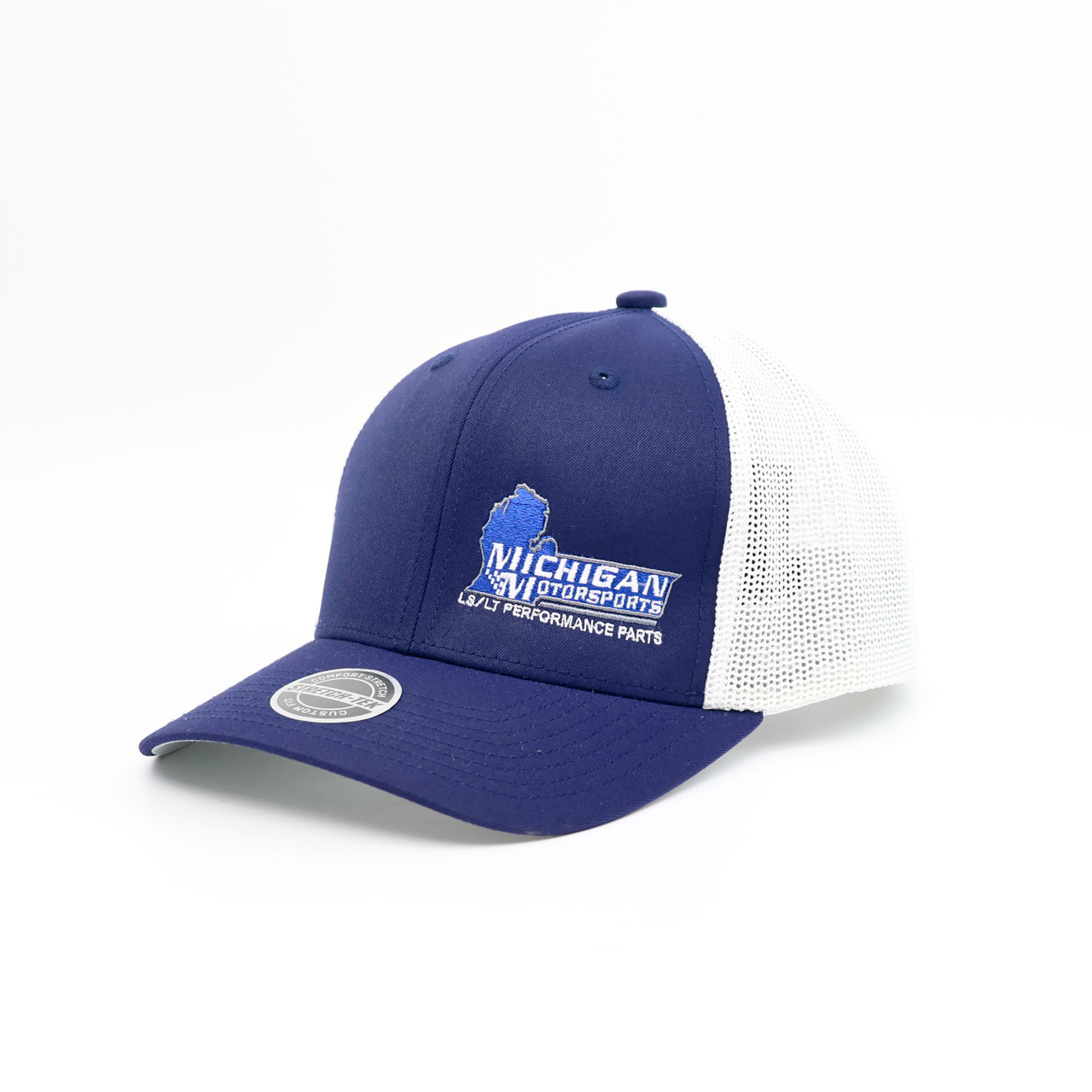 Michigan Motorsports Flex Fit Mesh Back Hat - Navy and White