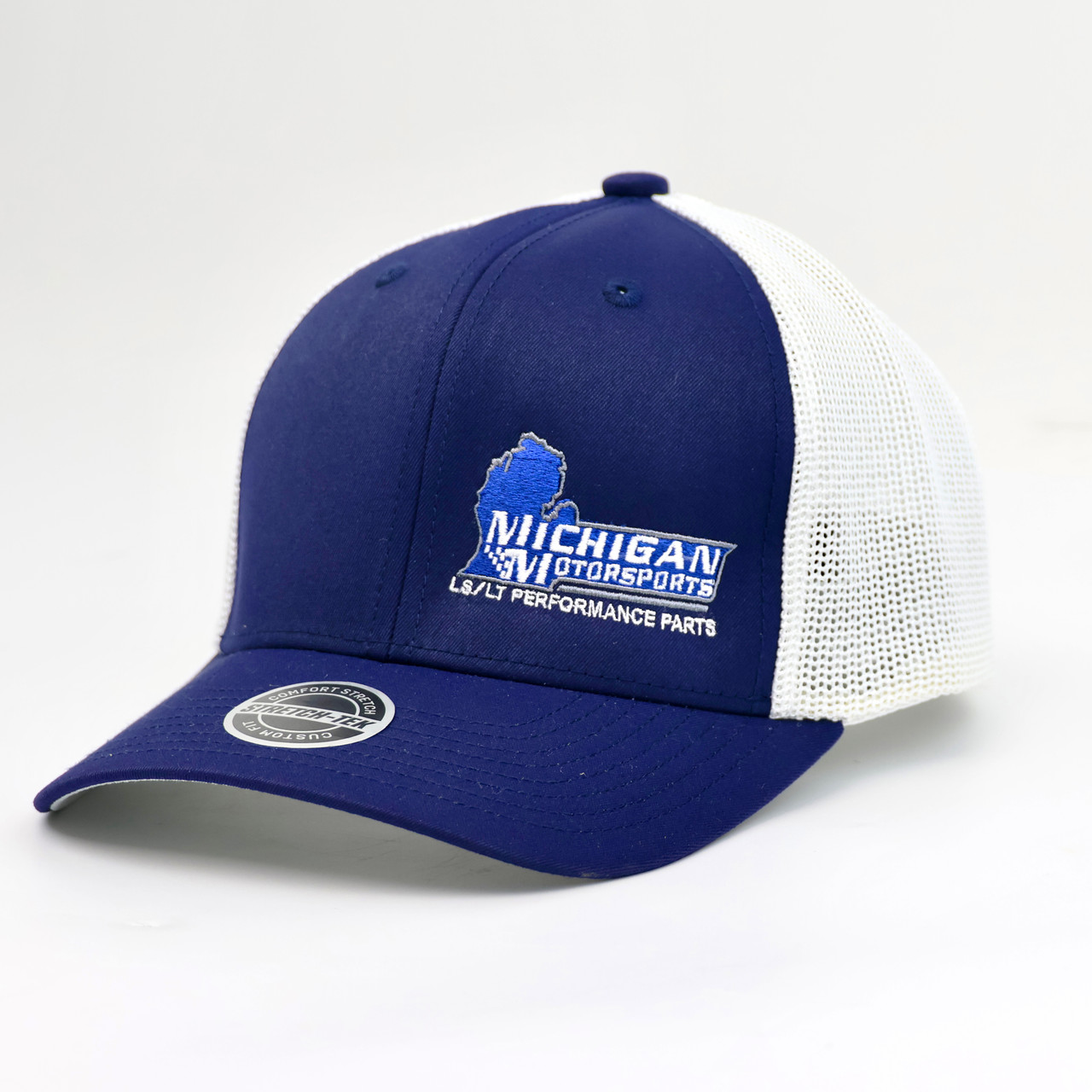 Michigan Motorsports Flex Fit Mesh Back Hat - Navy and White
