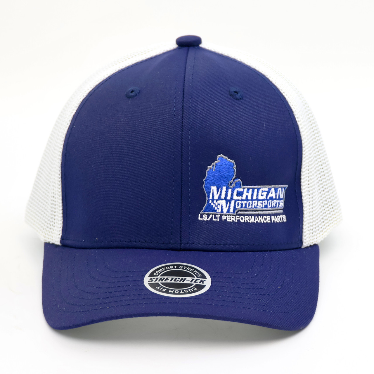 Michigan Motorsports Flex Fit Mesh Back Hat - Navy and White