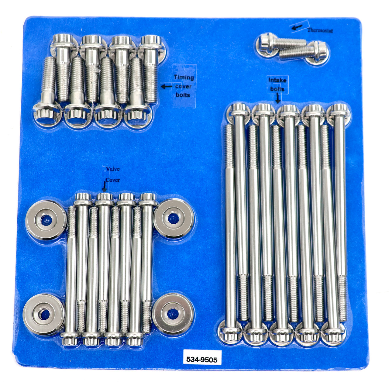 ARP 534-9505 Polished Stainless 12-Point Engine & Accessory Bolt Kit for LS Engines 4.8L 5.3L 5.7L 6.0L 6.2L LS1 LS3 LQ4 LM7 LC9 L96