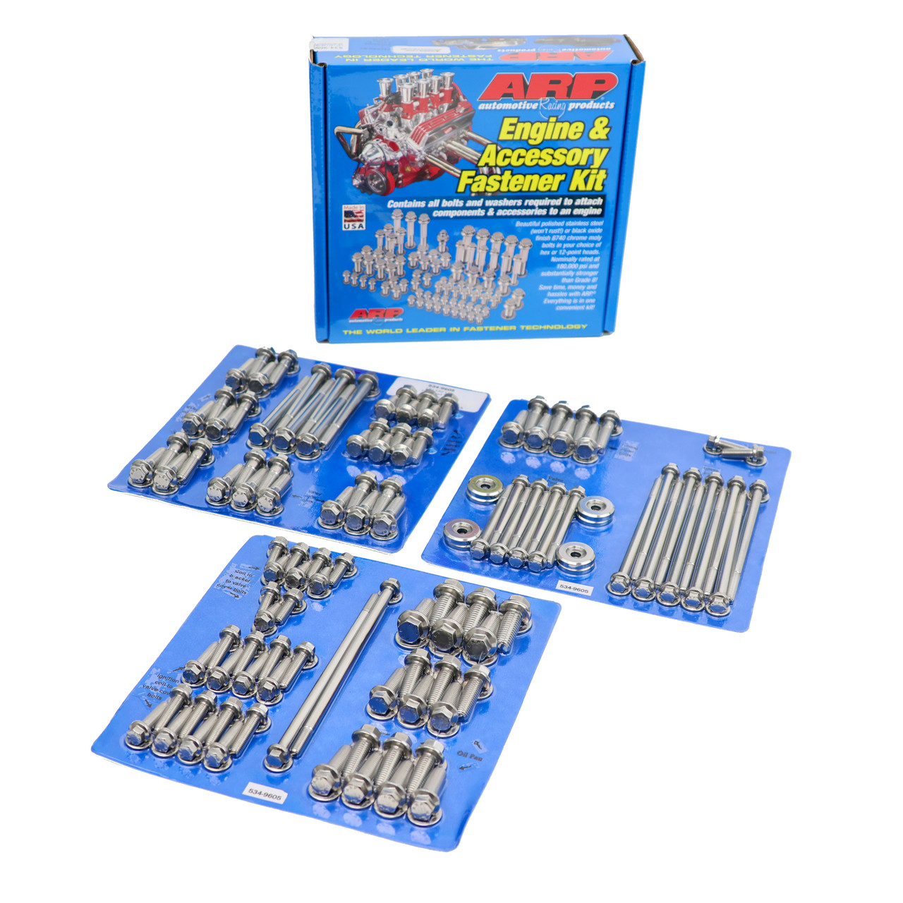 ARP 534-9605 Polished Stainless 6pt Engine & Accessory Bolt Kit for LS Engines 4.8L 5.3L 5.7L 6.0L 6.2L LS1 LS3 LQ4 LM7 LC9 L96