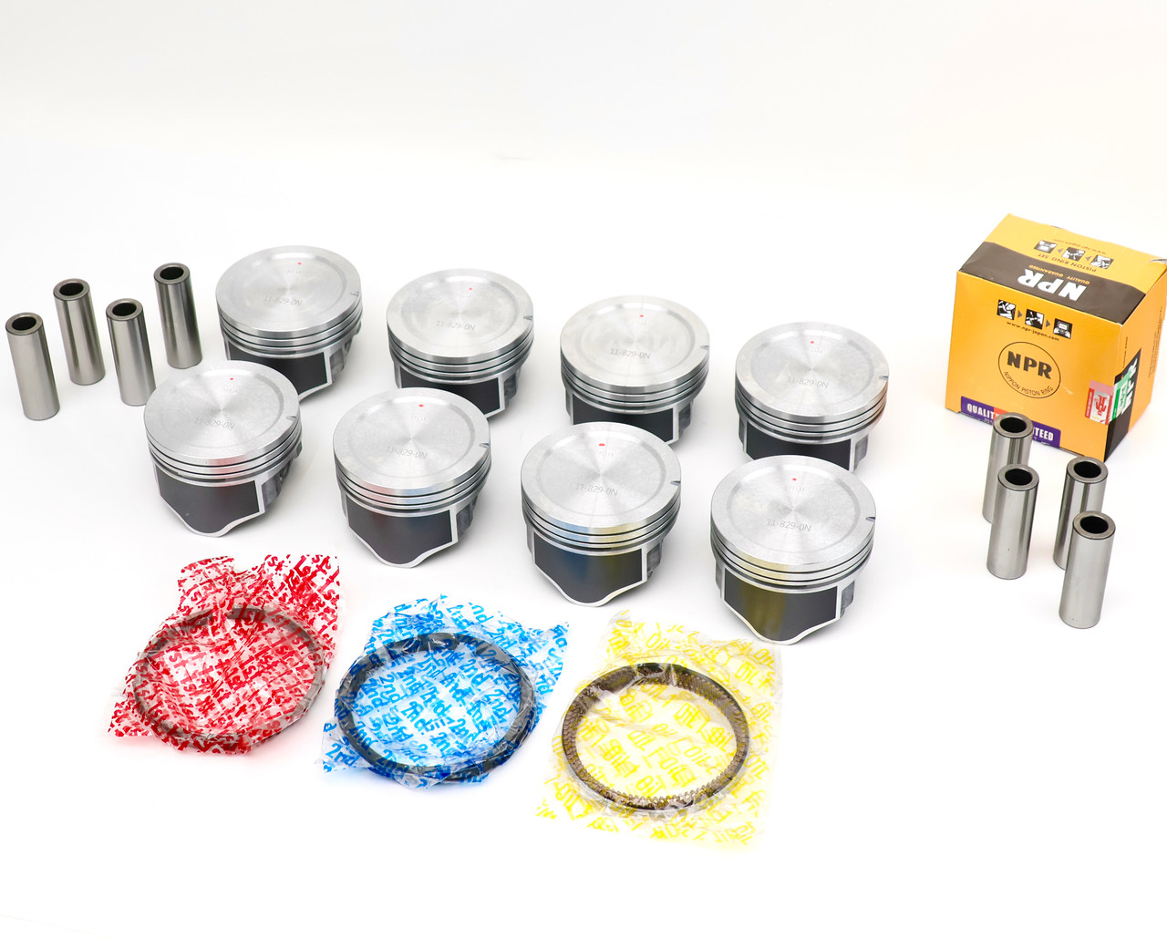 Stock Replacement LM7 L59 NPR Pistons with Rings 1999-2003 5.3L Dished Pistons for Press-Fit Rods