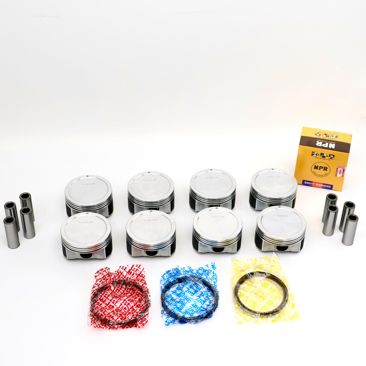 NPR Dished Piston Set for 1999-2003 LQ4 6.0L with Press-Fit Pins - Standard 4.000" Bore