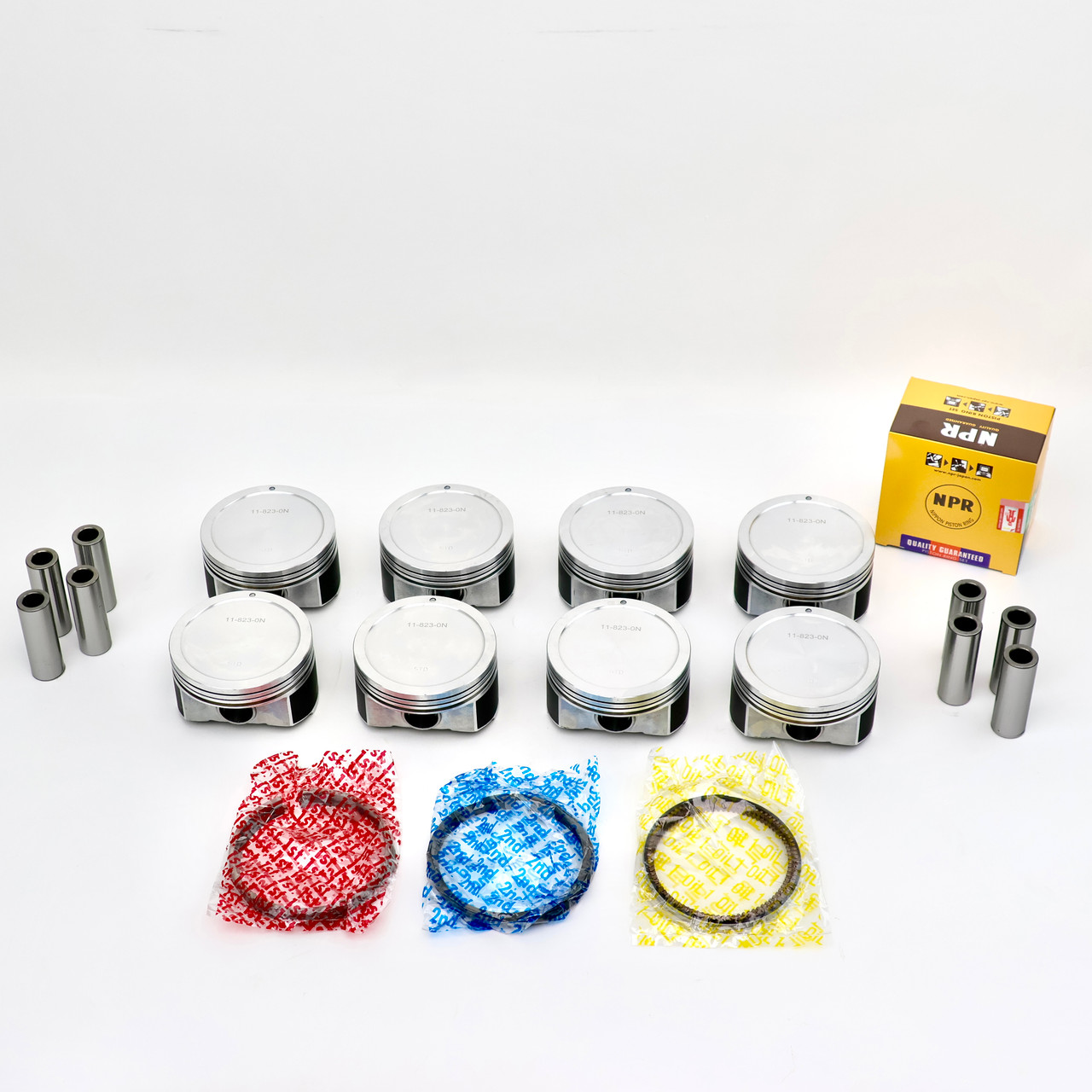 NPR Dished Piston Set for 1999-2003 LQ4 6.0L with Press-Fit Pins - Standard 4.000" Bore