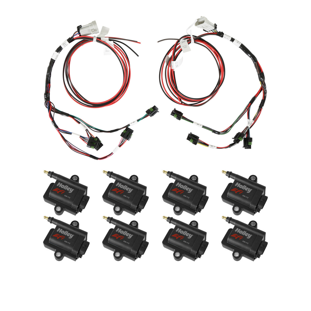 Holley 556-128 Big Wire Smart Coil Kit - Coil Near Plug Black IGN1A Coils