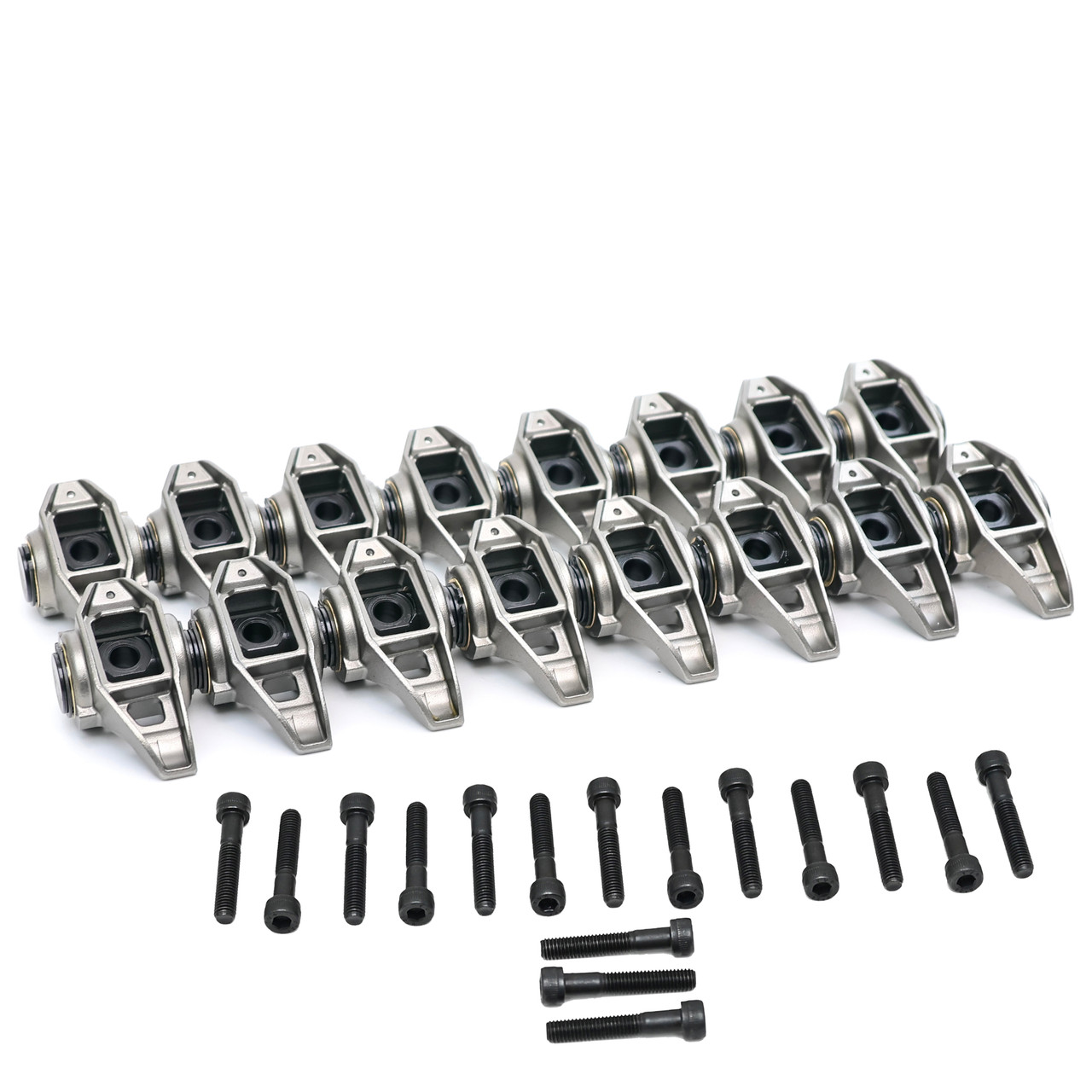 OEM LS3 Rocker Arms with CHE Bronze Bushing Trunnion Kit Installed - Rectangle Port - 6.0 6.2 L99 L76 L92 LS9 LSA L96