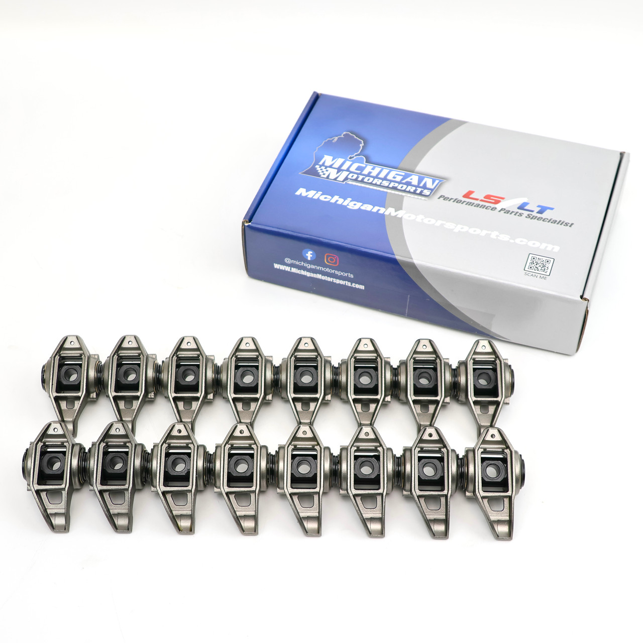 OEM LS3 Rocker Arms with CHE Bronze Bushing Trunnion Kit Installed - Rectangle Port - 6.0 6.2 L99 L76 L92 LS9 LSA L96