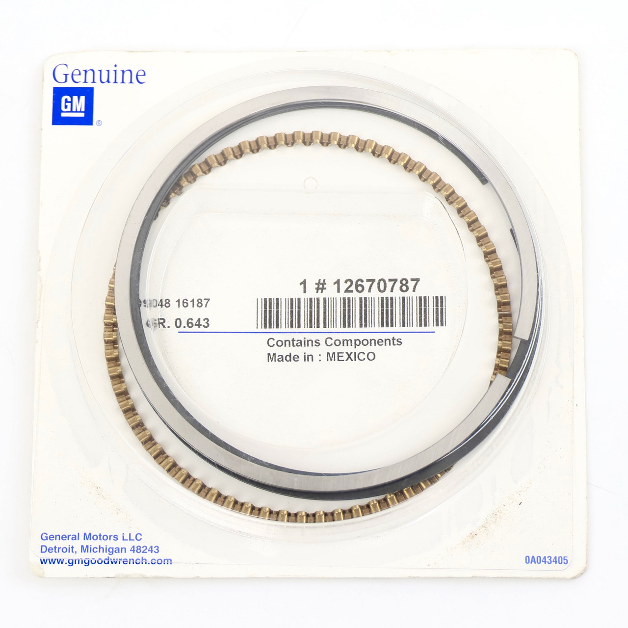 GM 12670787 Piston Ring Set for 4.8L 5.3L LS Engines 1999-2014 Standard Size Rings