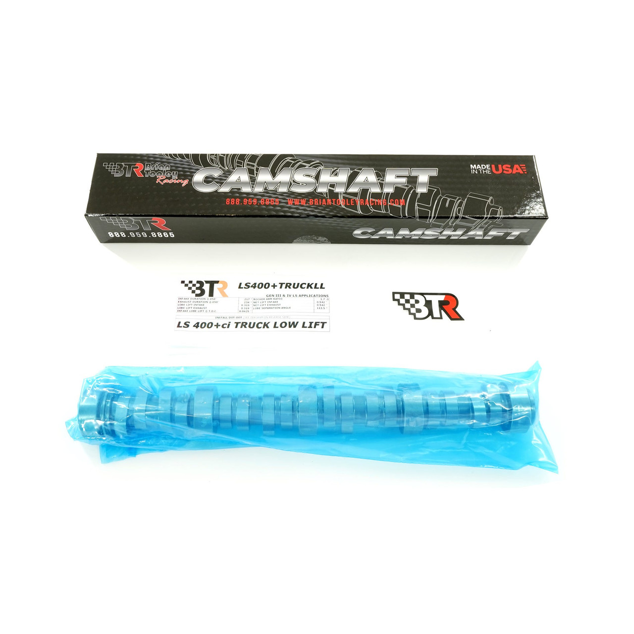BTR 400+" Low Lift LS Truck Stroker Camshaft Rectangle Port Kit Brian Tooley Racing 402 408 416 Cam