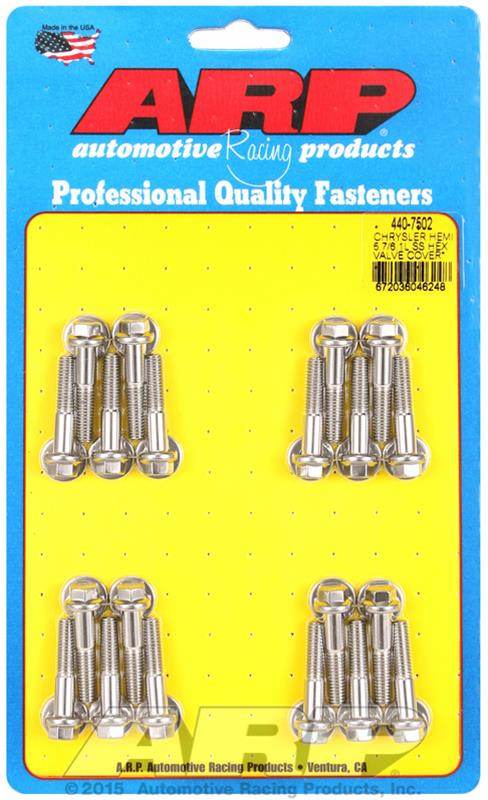 ARP 440-7502 Valve Cover Bolts for 2003+ Hemi 5.7L 6.1L Dodge Chrysler Ram Jeep | Polished Stainless 6-Point