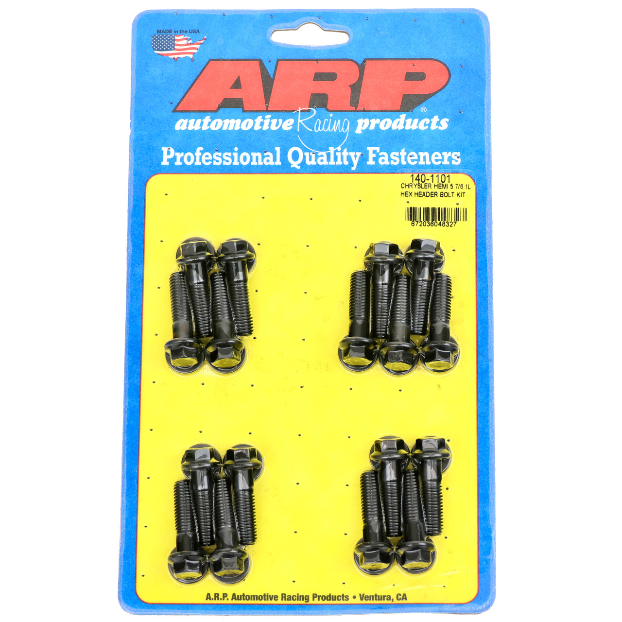 ARP 140-1101 Header Bolts for 2003+ Hemi 5.7L 6.1L 6.2L 6.4L Dodge Chrysler Ram Jeep | Black 6-Point