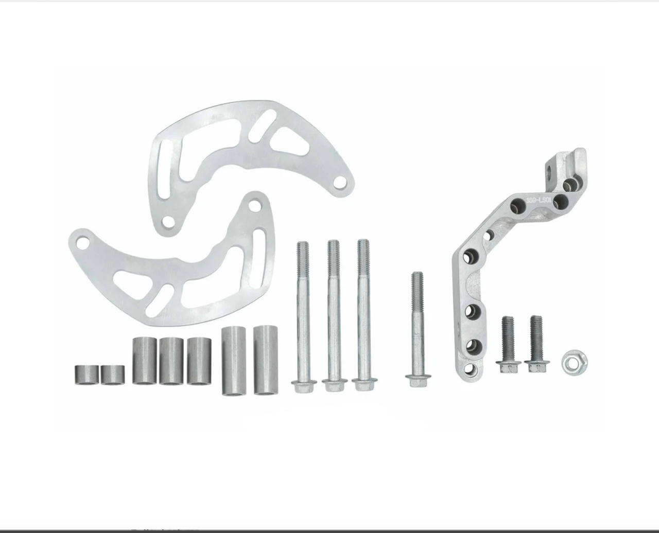 LS Low Mount Alternator Bracket for Electric/Remote Water Pump or Motor Plate -  1998-2002 Camaro/Firebird (F-Body) Spacing 