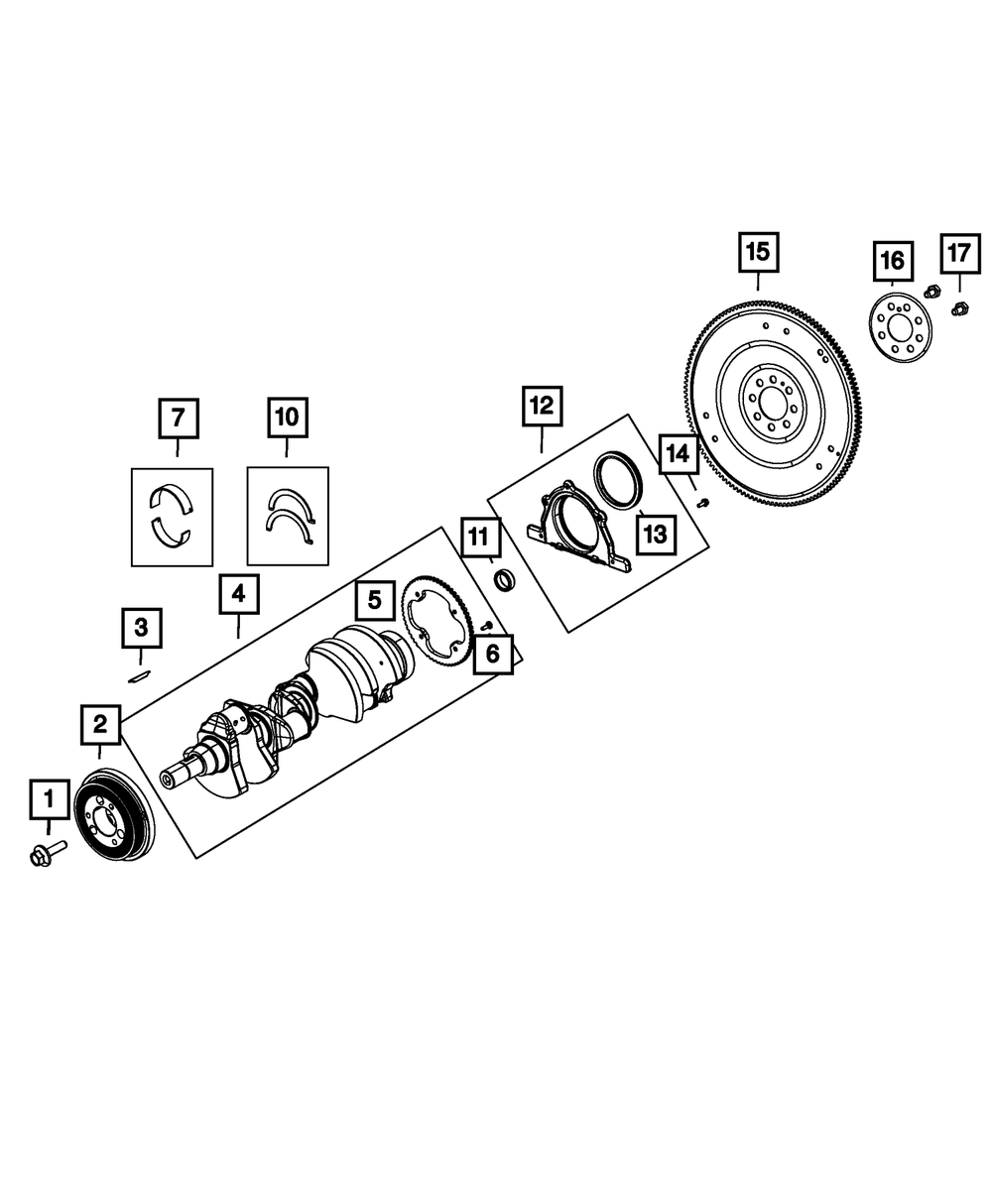 OEM Mopar Crankshaft Damper Bolt with Washer 6510763AA - 5.7L 6.1L 6.4L HEMI