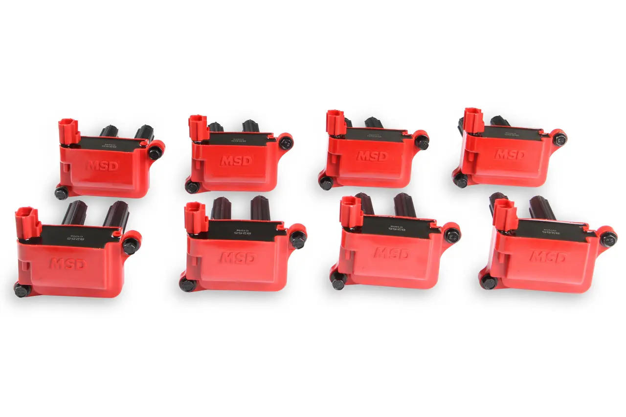 MSD Blaster Ignition Coils Red 8-Pack for Gen III HEMI 5.7L 6.1L 6.2L 6.4L | 82558