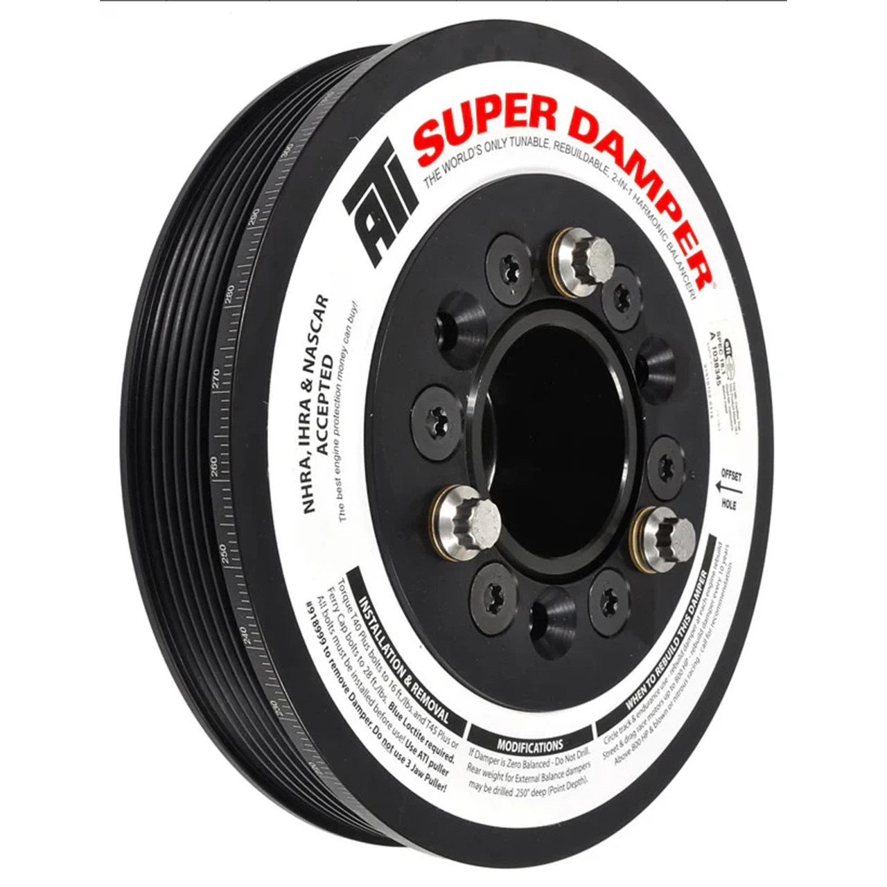ATI Super Damper for LSA 2009-2015 CTS-V & 2012-2015 Camaro ZL1 - 7.480” Diameter Lightweight Aluminum - No A/C or Supercharger Pulley