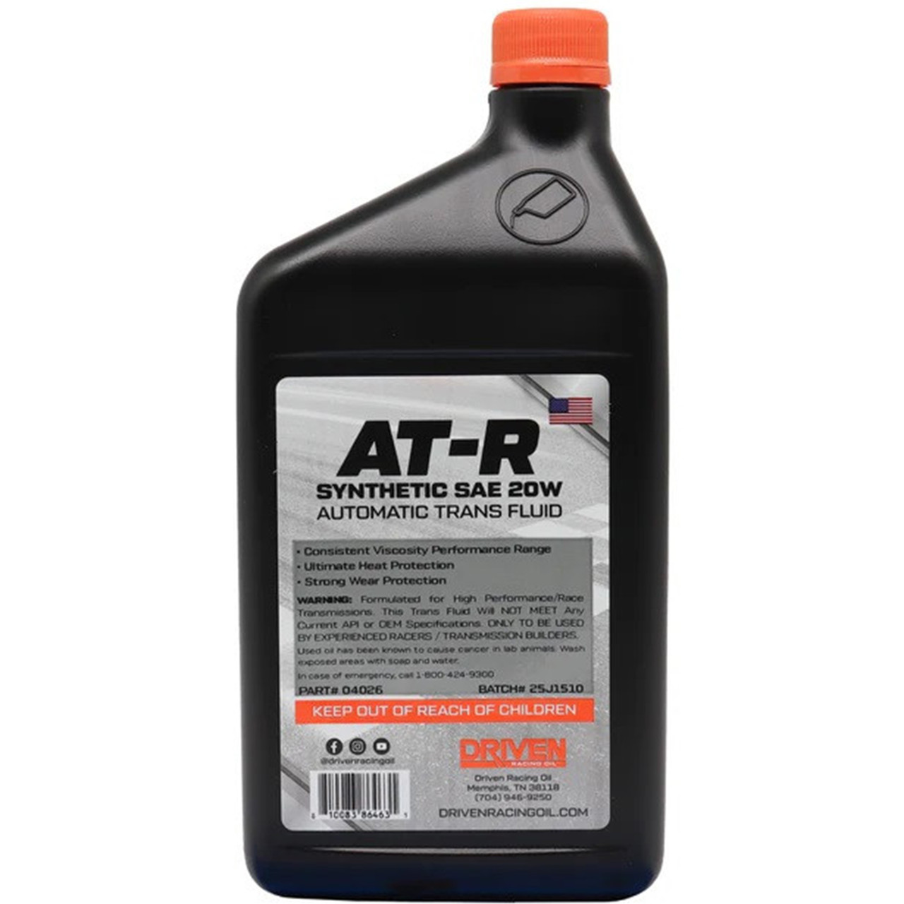 Driven AT-R 20W Synthetic Racing Transmission Fluid 04026