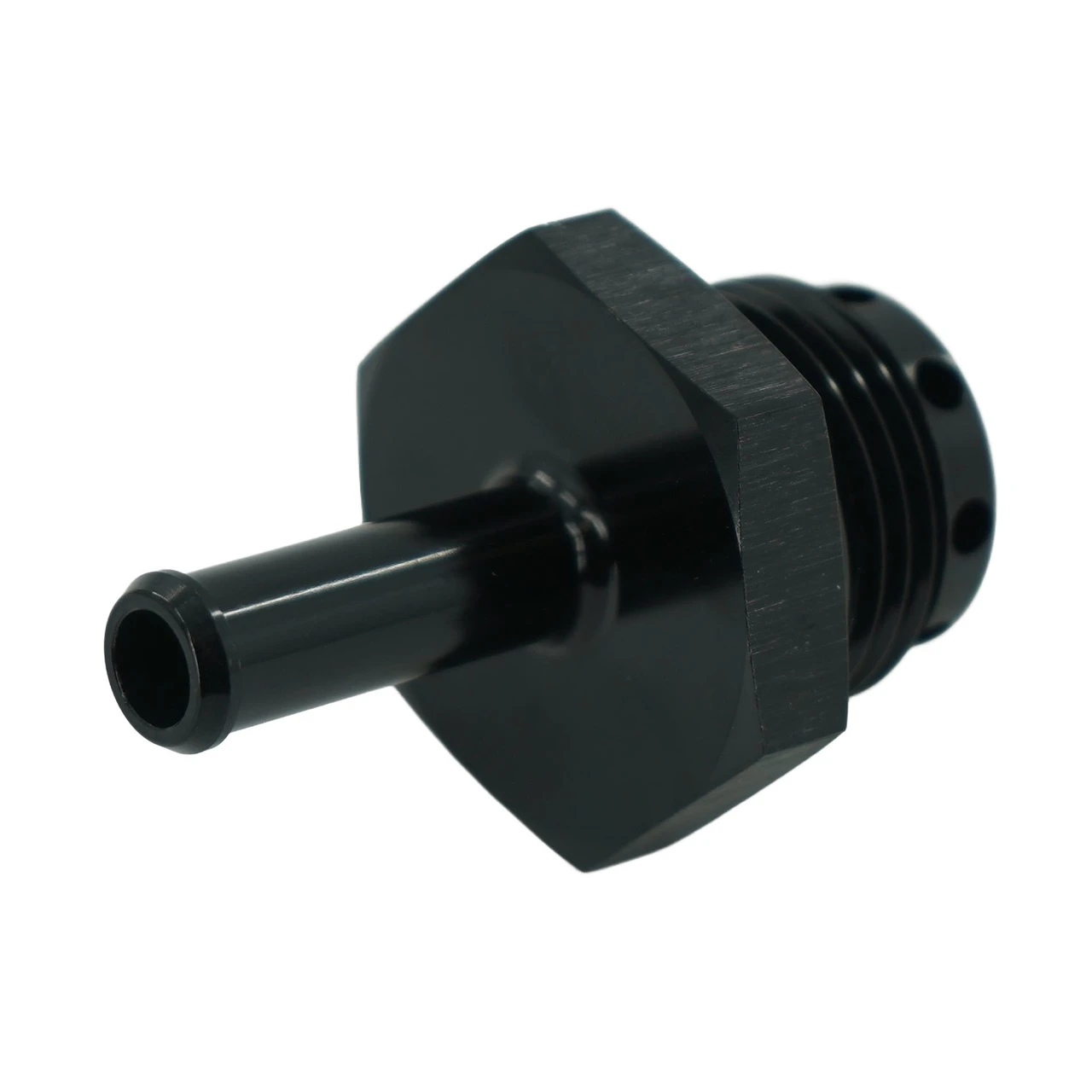 BTR Baffled Breather Fitting 12AN ORB to 3/8" Hose Barb Adapter- Black - Brian Tooley Racing