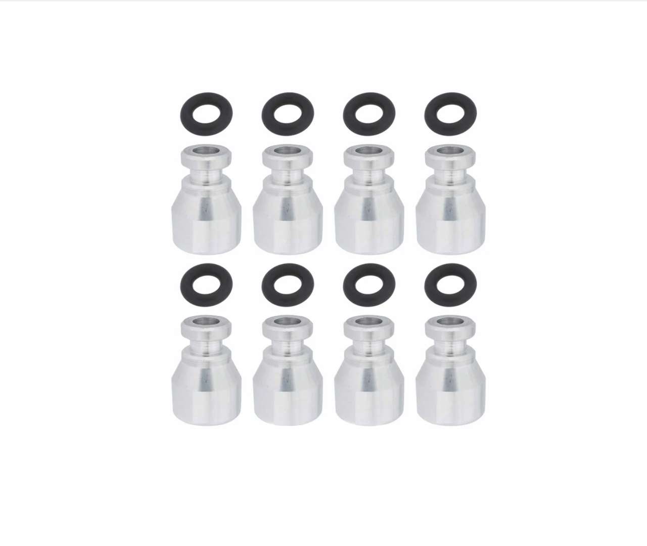 ICT Billet LS Fuel Fuel Injector Spacer Set of 8 LS2 or E85 Truck Intake Manifold to LS3 Injector Adapter