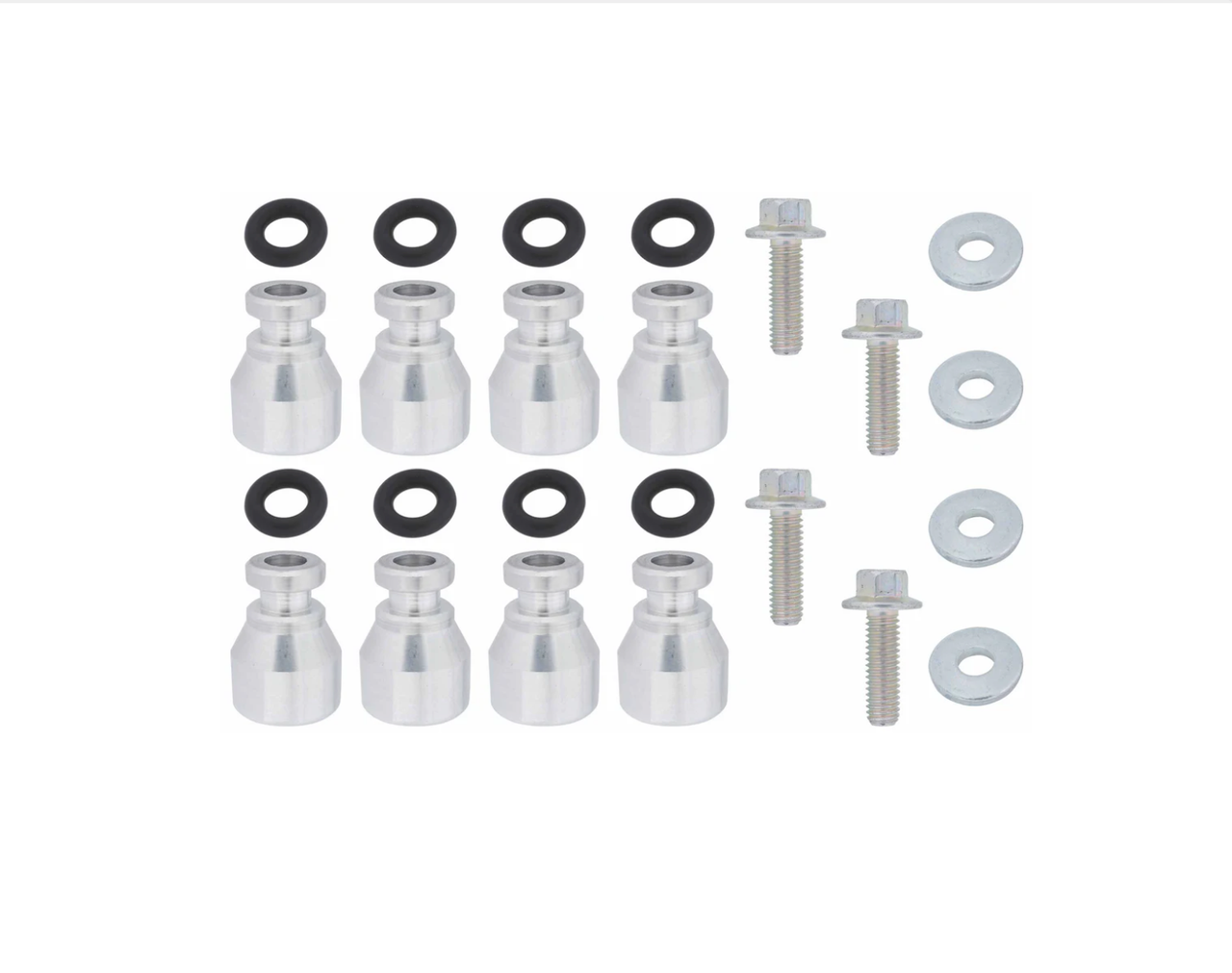 ICT Billet Fuel Injector Spacer Adapters - LS1 Intake to LS2 or Flex Fuel Injectors - Set of 8
