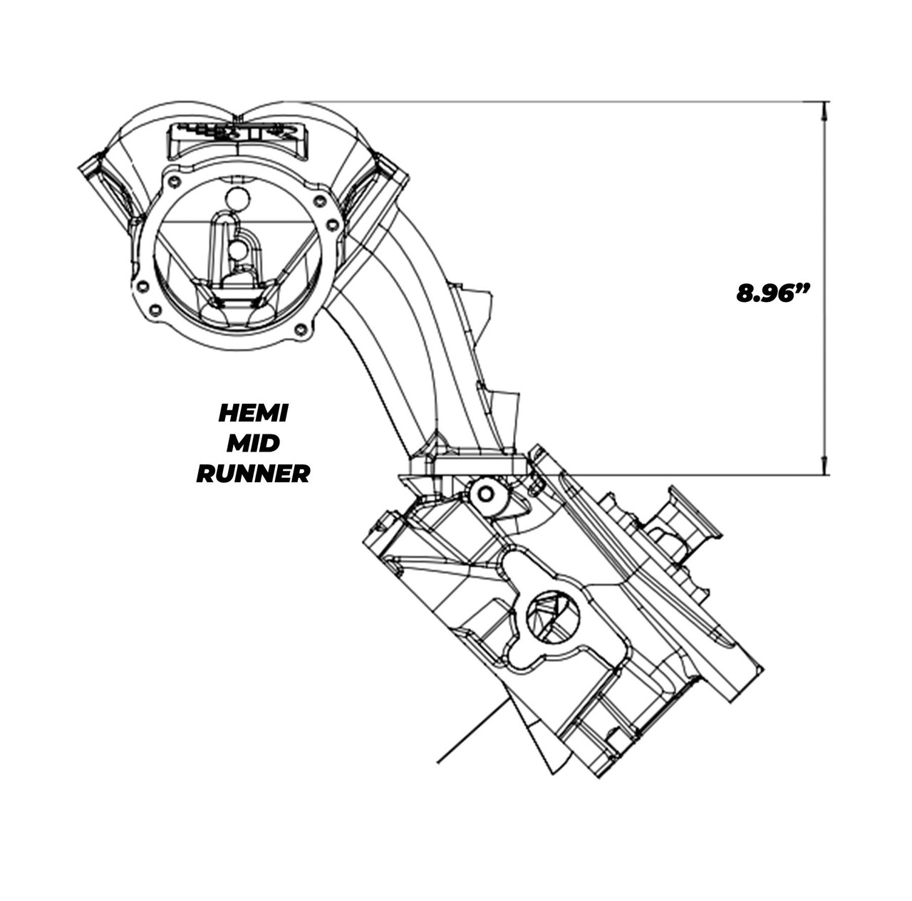 BTR Trinity Intake Manifold with Fuel Rails for Gen III HEMI 5.7L / 6.1L / 6.4L - Mid Runner - Natural Finish - Single Injector