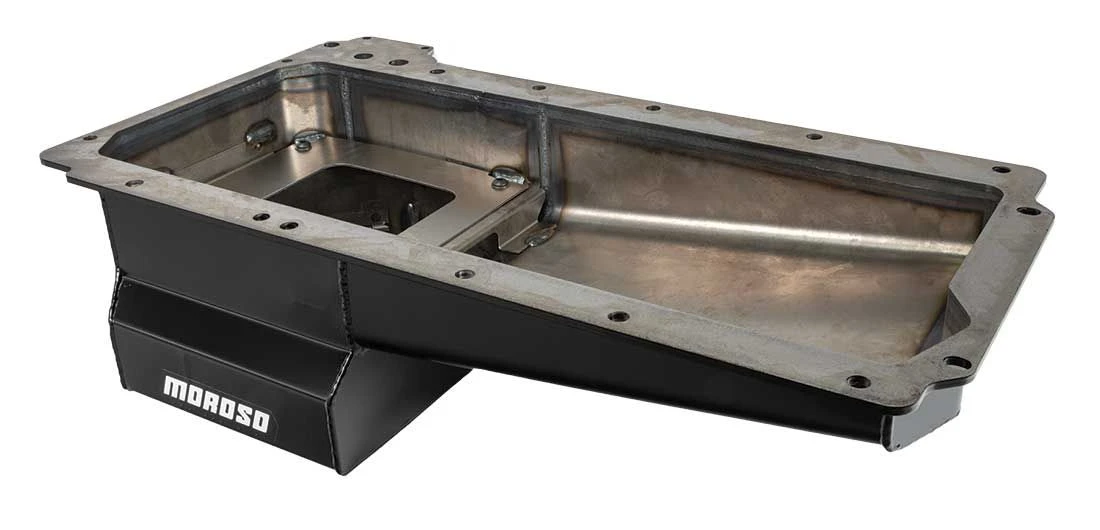 Moroso 20143 GM LS Swap Road Race Oil Pan Rear Sump 7 Quart with Spin-On Oil Filter Adapter