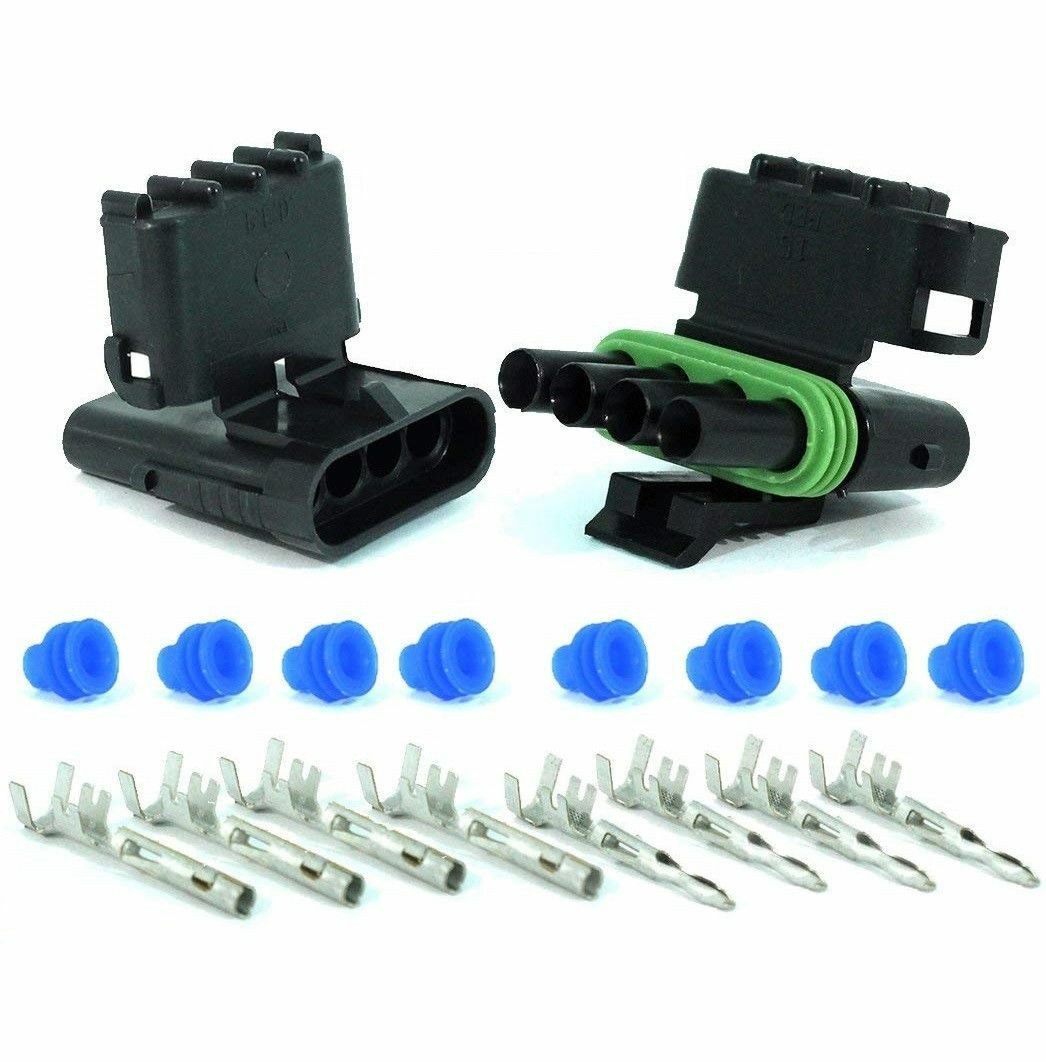 Weather Pack 4-Pin Electrical Connector Kit – Watertight, 12-16 AWG (269 Motorsports)