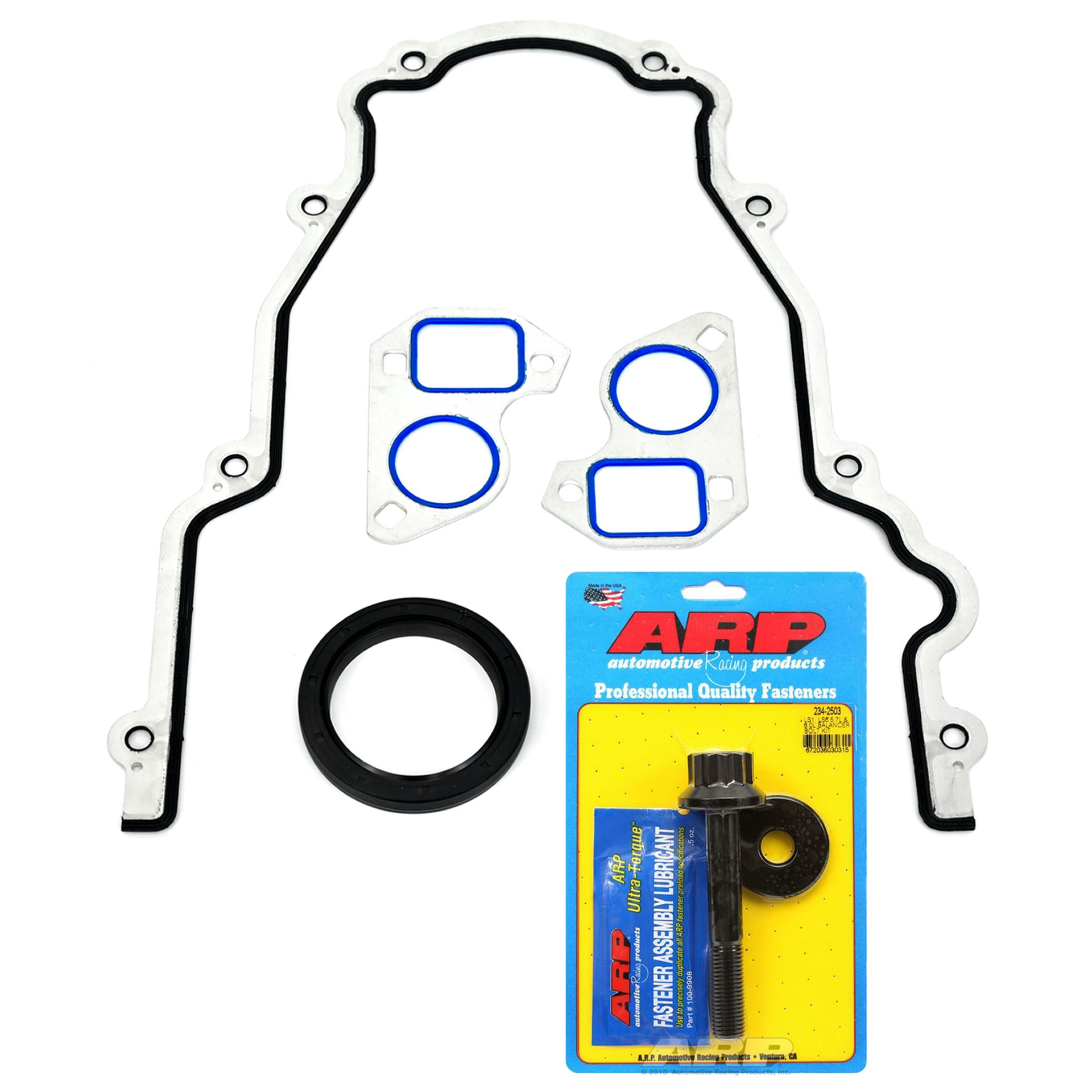Cam Gasket Kit ARP Damper Bolt, Timing Cover, Water Pump and Crank